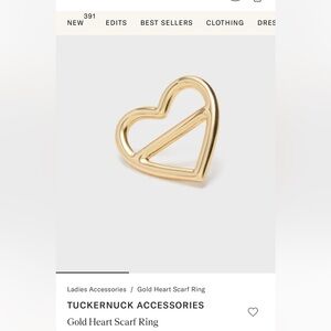 Tuckernuck Gold Heart scarf ring